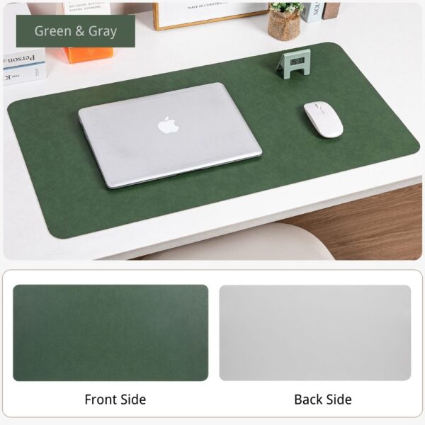 PU Leather Mouse Pad – Double-Sided available - Green & Gray